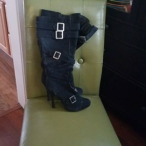 Knee high stiletto boots